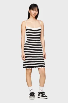 Женское платье в полоску TJW CROCHET STRIPE DRESS Разноцветный L Tommy Jeans DW0DW17951