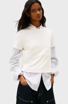 Женская белая футболка TONAL FLAG Белый XXS Tommy Jeans DW0DW22539