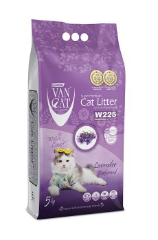 Бентонитовый наполнитель для кошачьего туалета VanCat Super Premium с ароматом лаванды, 5 кг