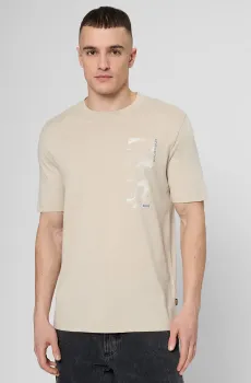 Мужская бежевая футболка Бежевый L BOSS 50539179;271