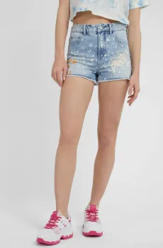 Женские голубые джинсовые шорты MOM Guess x Brandalised Голубой 25 Guess W3GD26.D4YO0
