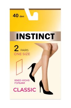 Гольфы женские Instinct Classic, 40 DEN, Nero, размер 23-25, 2 пары