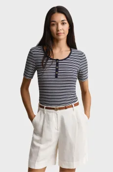 Женская синяя футболка в полоску HENLEY Синий XS Gant 4201438