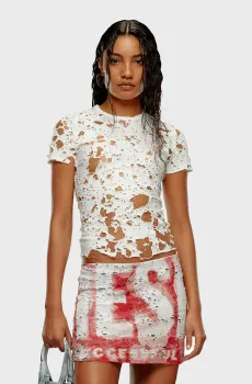 Женская белая футболка T-UNCYNA Белый S Diesel A13899 0ANAW