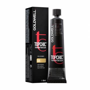 Стойкая профессиональная краска для волос Goldwell Topchic Permanent Hair Color 8A Light Ash Blonde, 60 мл Стойкая профессиональная краска для волос Goldwell Topchic Permanent Hair Color 8A Light Ash Blonde, 60 мл