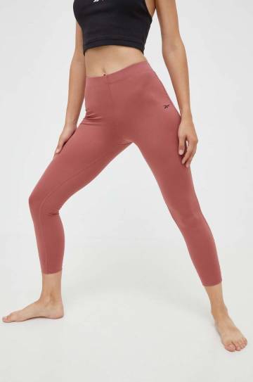 Леггинсы для йоги Reebok цвет розовый однотонные Леггинсы для йоги Reebok цвет розовый однотонные