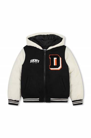 Детская куртка с примесью шерсти Dkny цвет чёрный D60204