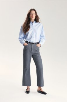 Reserved - Штани з декоративним поясом - темно-сірий - 504HV-90M