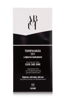 Тонирующая маска для волос ABOUT Hair Color, Care, Shine 3 в 1 с эффектом ламинирования 111 Черный, 30 мл