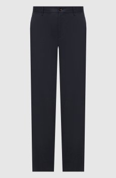 Темно-синие брюки из льна