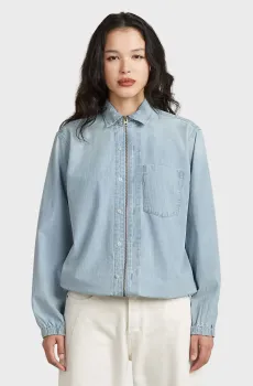 Женская голубая джинсовая рубашка Relaxed Голубой L G-Star RAW D29109,E356