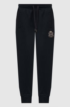 Черные брюки с геральдической нашивкой логотипа