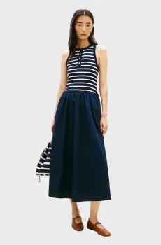 Женское темно-синее платье GOLD BUTTON Синий L Tommy Hilfiger WW0WW49628