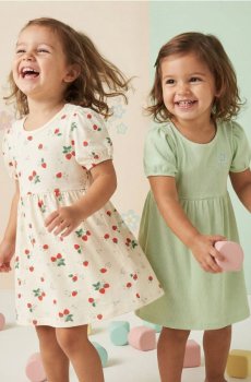 Трикотажна сукня 2 pack - кремовий