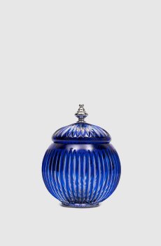 Синий хрустальный органайзер для ватных дисков и палочек Blue Sky Crystal