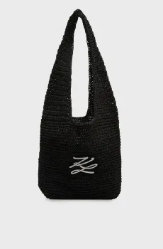 Женский черный шоппер AUTOGRAPH CROCHET TOTE Черный ONESIZE Karl Lagerfeld B1W46071