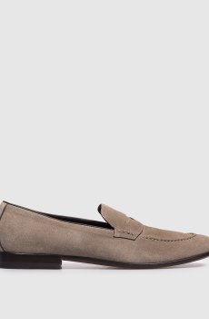 Коричневые замшевые лоферы