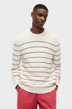 Мужской белый джемпер в полоску Белый M Tommy Jeans DM0DM23384