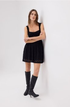 Reserved - Мереживна міні-сукня - чорний - 149IV-99X