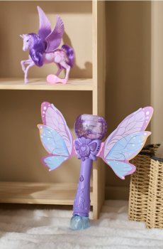 Машинка для мильних бульбашок у формі чарівної палички феї - різнобарвний