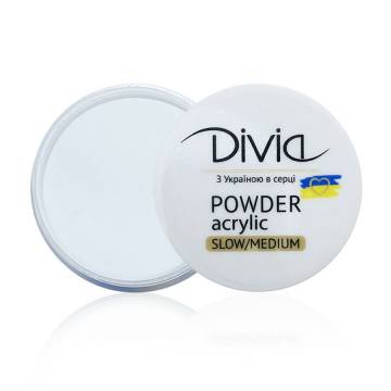 Акриловая пудра для ногтей Divia Acrylic Powder Slow/Medium, AS11 Clear, 18 г (Di1807) Акриловая пудра для ногтей Divia Acrylic Powder Slow/Medium, AS11 Clear, 18 г (Di1807)