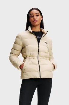 Женская бежевая куртка LIGHTWEIGHT PUFFER JACKET Бежевый 42 Karl Lagerfeld 246W1513