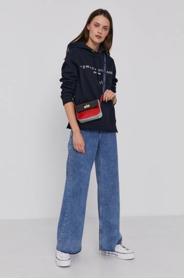 Кофта Tommy Hilfiger женская цвет синий с аппликацией Кофта Tommy Hilfiger женская цвет синий с аппликацией