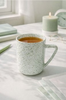 Кружка з крапковим візерунком - блідо-зелений