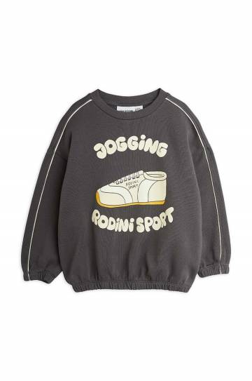 Детская хлопковая кофта Mini Rodini цвет серый с принтом Детская хлопковая кофта Mini Rodini цвет серый с принтом