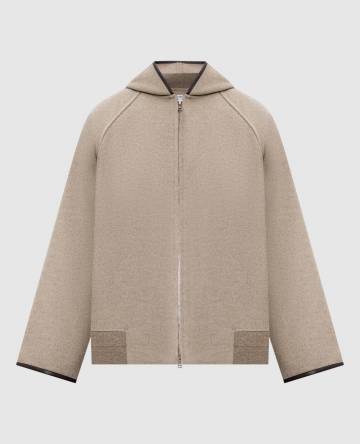 Бежевая куртка из шерсти и кашемира