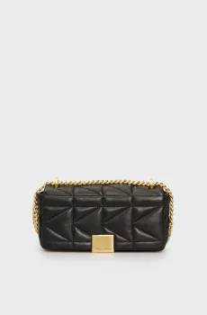 Женская черная кожаная сумка Черный ONESIZE Karl Lagerfeld 246W3089