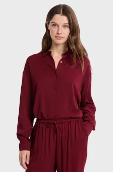 Женская бордовая рубашка FLORIANA Бордовый L Etam 6556015