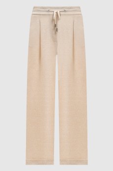 Бежевые спортивные брюки с люрексом