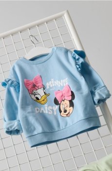 Світшот із круглим вирізом і принтом Minnie and Daisy - світло-бірюзовий