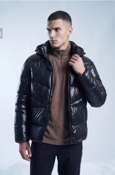 Водонепроникна puffer куртка з капюшоном SNSY PERFORMANCE - чорний