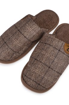 Мужские комнатные тапочки 2Step закрытые, коричневые, размер 45-46 (WMSL2025-8-Br)