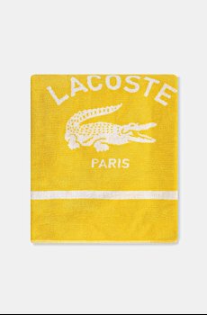 Хлопковое пляжное полотенце Lacoste LORIGINE Jaune 90 x 160 cm
