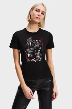 Женская черная футболка Karl Series Черный L Karl Lagerfeld A3W17099