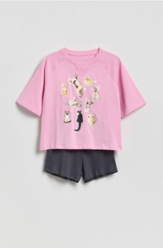 Reserved - Піжамний комплект із двох предметів із принтом - рожевий - 626IN-30X