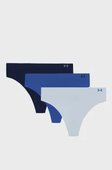 Женские трусики (3 шт) UA PURE STRETCH NO SHOW THONG -SOLID 3PK Разноцветный L Under Armour 1383893-453
