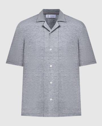 Серый кардиган с льном