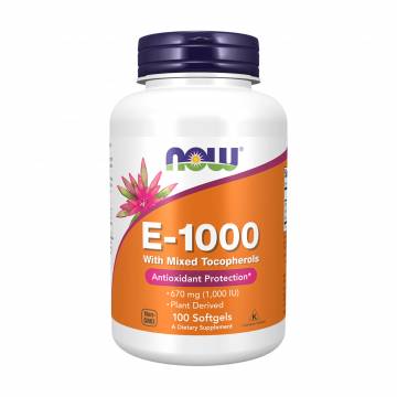 Bитaмин E со смешанными токоферолами NOW foods E-1000, 670 мг, 100 капсул Bитaмин E со смешанными токоферолами NOW foods E-1000, 670 мг, 100 капсул