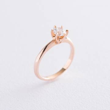 Помолвочное кольцо в красном золоте (куб. цирконий Swarovski) к06226 Помолвочное кольцо в красном золоте (куб. цирконий Swarovski) к06226