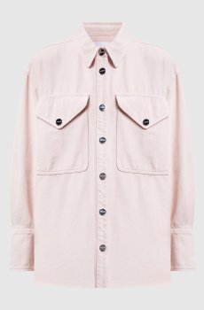 Розовая джинсовая рубашка Camicia с монограммой