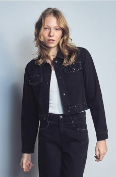 Reserved - Джинсова куртка з джеками - чорний - 127IL-99J