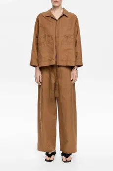 Женские коричневые льняные брюки Коричневый 36 Bimba Y Lola 251BR6028.10601