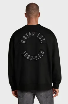 Мужско черный свитшот Applique back Черный XL G-Star RAW D31296,D257