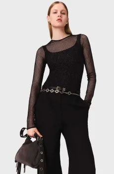 Женское черное боди Черный S MAJE MFPTO01217_Black