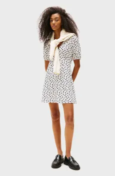 Женское белое платье с узором TJW SS CREPE MINI DRESS Белый S Tommy Jeans DW0DW20337