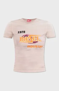Женская пудровая футболка T-UNCUTIES-P4 TOP Розовый XS Diesel A15383 0QJAP